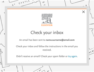 screenshot of confirmation message reset email has been sent